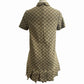 GUCCI 804478 Children's GG Canvas Apparel, All-Over Print, Round Collar, Pleated Dress, Cotton, Women's, Beige
