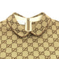 GUCCI 804478 Children's GG Canvas Apparel, All-Over Print, Round Collar, Pleated Dress, Cotton, Women's, Beige