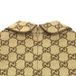 GUCCI 804478 Children's GG Canvas Apparel, All-Over Print, Round Collar, Pleated Dress, Cotton, Women's, Beige