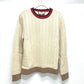 GUCCI 716348XKCQD 23SS เสื้อถักคอกลมแขนยาวผ้าร่อง เสื้อผ้า เสื้อกันหนาว ผ้าขนสัตว์ สำหรับผู้ชาย สีเบจ