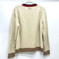 GUCCI 716348XKCQD 23SS Ribbed Crew Neck Long Sleeve Knit Top Apparel Wool Sweater Men's Beige