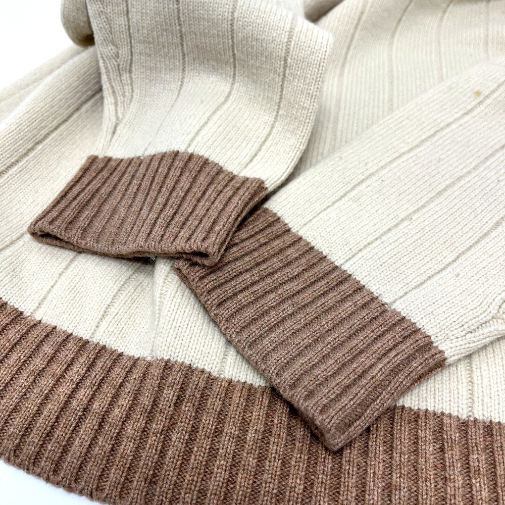 GUCCI 716348XKCQD 23SS Ribbed Crew Neck Long Sleeve Knit Top Apparel Wool Sweater Men's Beige