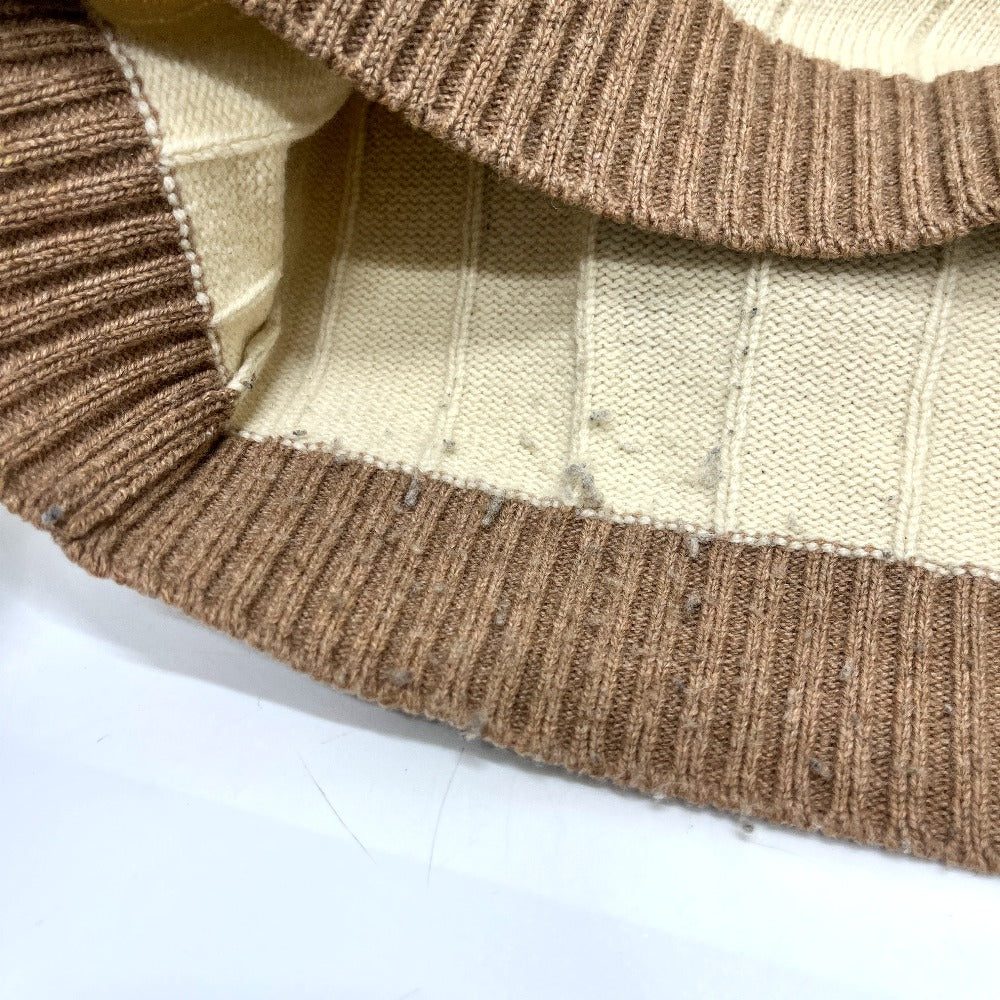 GUCCI 716348XKCQD 23SS Ribbed Crew Neck Long Sleeve Knit Top Apparel Wool Sweater Men's Beige