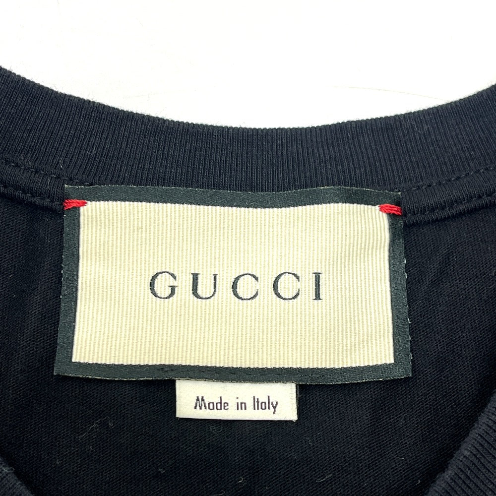 GUCCI Multicolore logo Apparel Tops Crew Neck Short sleeve T-shirt cotton Black Used