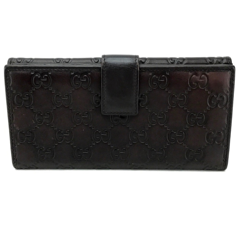 GUCCI 256933 グッチシマ MAYFAIR（メイフェア） Wホック三つ折り財布 長財布 シマレザー レディース ダークブラウン ダークブラウン