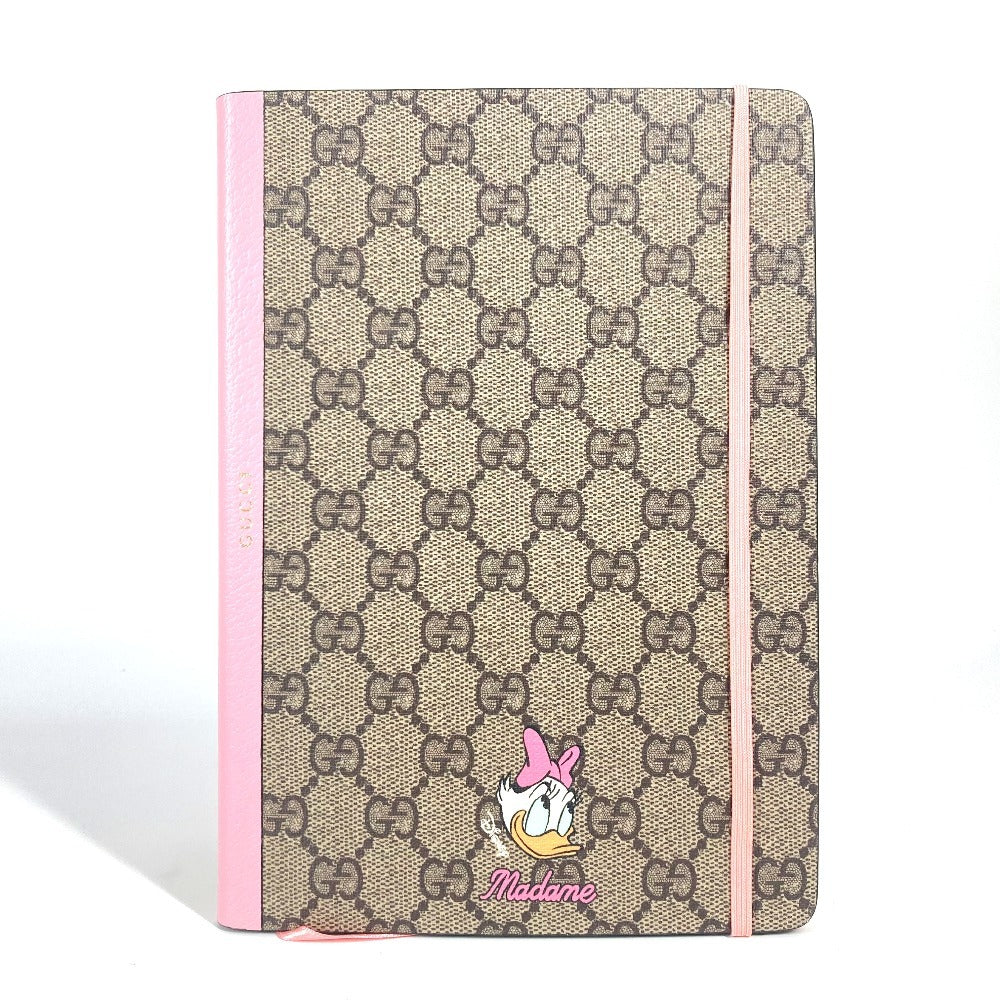 GUCCI ディズニー DISNEY コラボ デイジーダック ノート メモ帳 GGスプリーム ステーショナリー ノートブック GGスプリームキャンバス ユニセックス ピンク