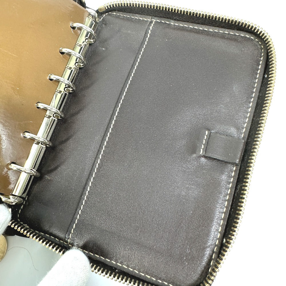 GUCCI 233152 GG Gutchori Chihuahua Stationery Round Zipper Notebook Cover in GG Canvas/Leather, Brown