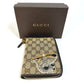 GUCCI 233152 GG Gutchori Chihuahua Stationery Round Zipper Notebook Cover in GG Canvas/Leather, Brown