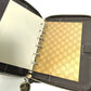GUCCI 233152 GG Gutchori Chihuahua Stationery Round Zipper Notebook Cover in GG Canvas/Leather, Brown