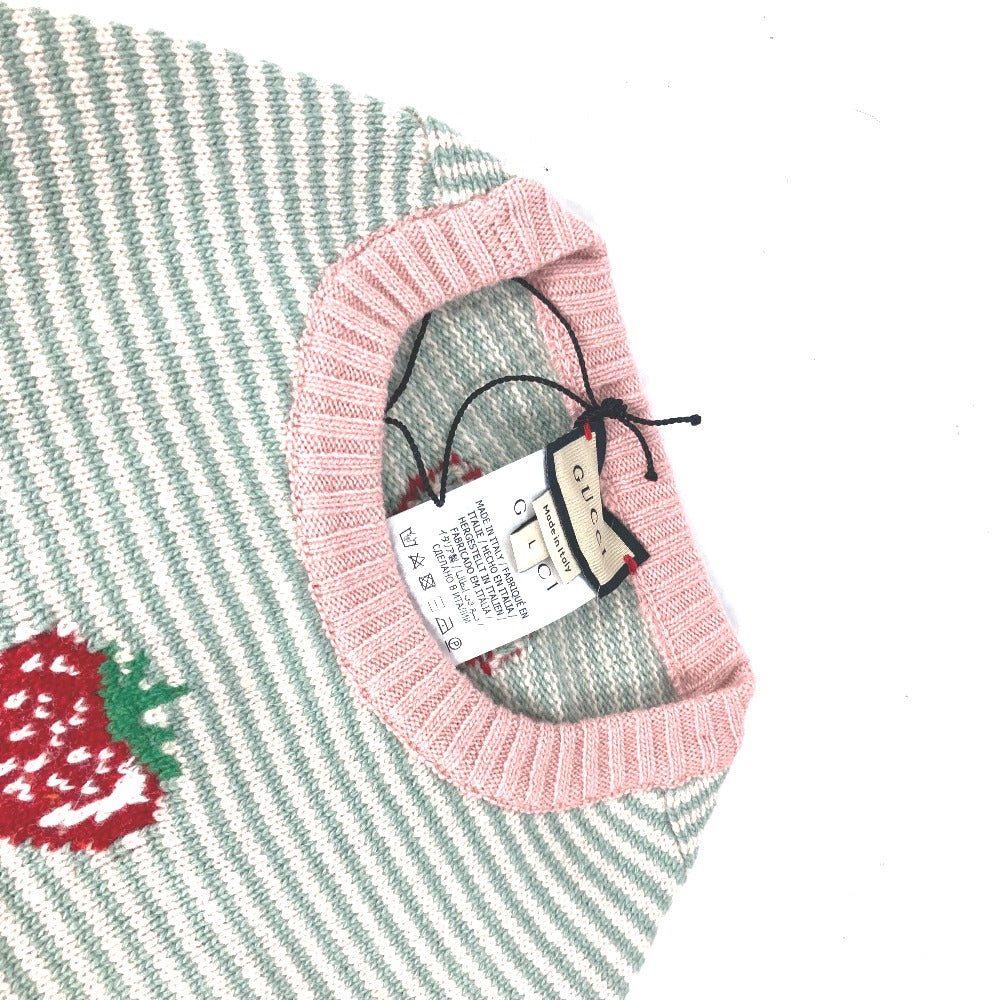 GUCCI 695740 Dog Knitwear Strawberry Pet Clothes Tops and Other Items Wool Unisex Pink