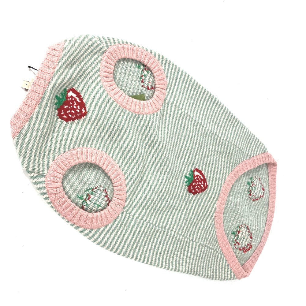 GUCCI 695740 Dog Knitwear Strawberry Pet Clothes Tops and Other Items Wool Unisex Pink