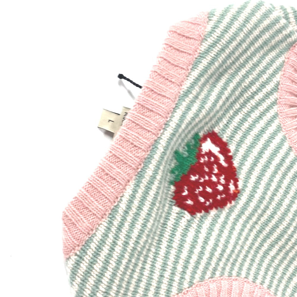 GUCCI 695740 Dog Knitwear Strawberry Pet Clothes Tops and Other Items Wool Unisex Pink