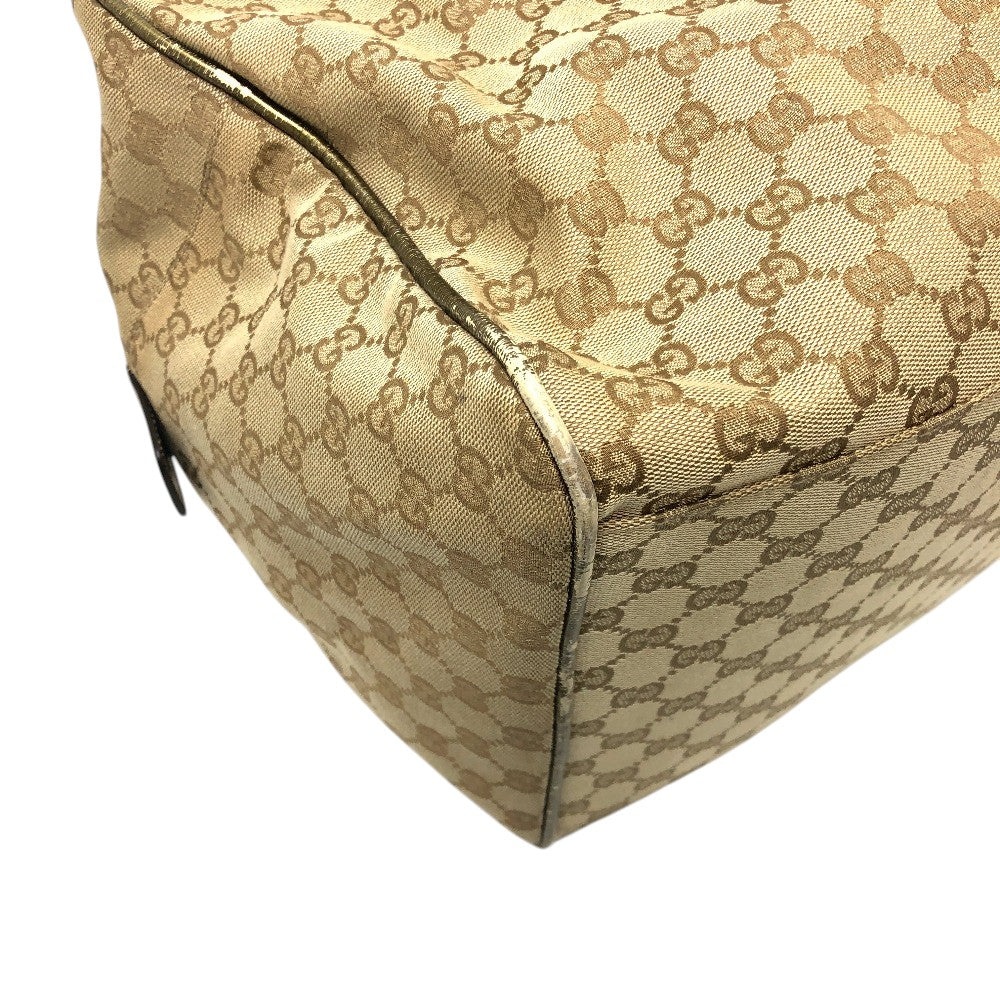 GUCCI 153240 GGCanvas Square Shoulder Bag Tote Bag Travel Bag Duffle Bag GGCanvas Beige Used