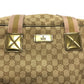 GUCCI 153240 GGCanvas Square Shoulder Bag Tote Bag Travel Bag Duffle Bag GGCanvas Beige Used
