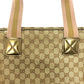 GUCCI 153240 GGCanvas Square Shoulder Bag Tote Bag Travel Bag Duffle Bag GGCanvas Beige Used