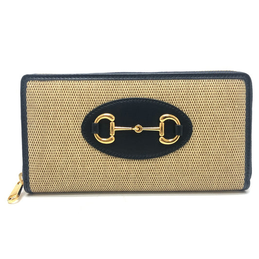 GUCCI 621889 Horsebit Zip Around Long wallet accessory Long Wallet Canvas/Leather BROWN Brown Used