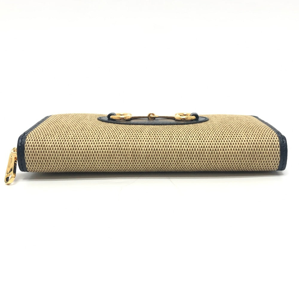 GUCCI 621889 Horsebit Zip Around Long wallet accessory Long Wallet Canvas/Leather BROWN Brown Used