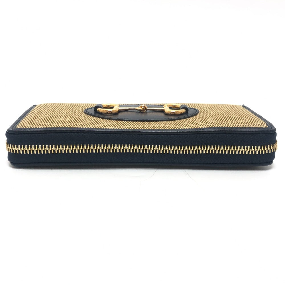 GUCCI 621889 Horsebit Zip Around Long wallet accessory Long Wallet Canvas/Leather BROWN Brown Used