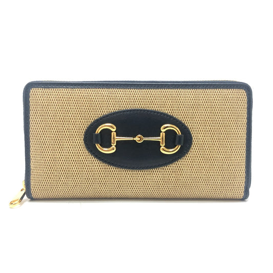 GUCCI 621889 Horsebit Zip Around Long wallet accessory Long Wallet Canvas/Leather BROWN Brown Used
