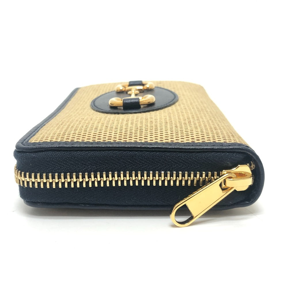GUCCI 621889 Horsebit Zip Around Long wallet accessory Long Wallet Canvas/Leather BROWN Brown Used
