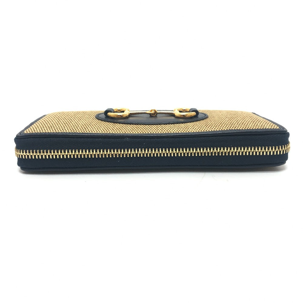 GUCCI 621889 Horsebit Zip Around Long wallet accessory Long Wallet Canvas/Leather BROWN Brown Used