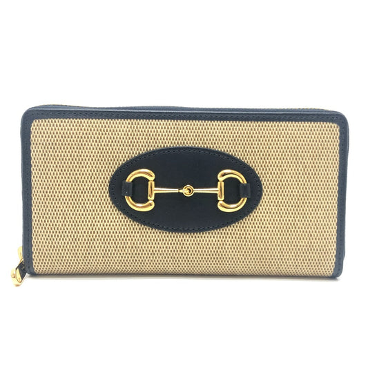 GUCCI 621889 Horsebit Zip Around Long Wallet Long Wallet Canvas/Leather BROWN Brown Used