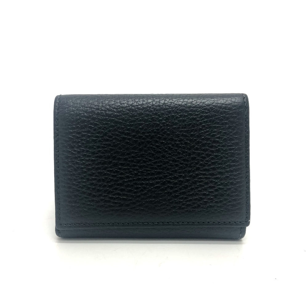 GUCCI 474746 GGマーモント コンパクトウォレット 小銭入れ 財布 ウォレット コンパクト財布 3つ折り財布 レザー レディース ブラック - brandshop-reference