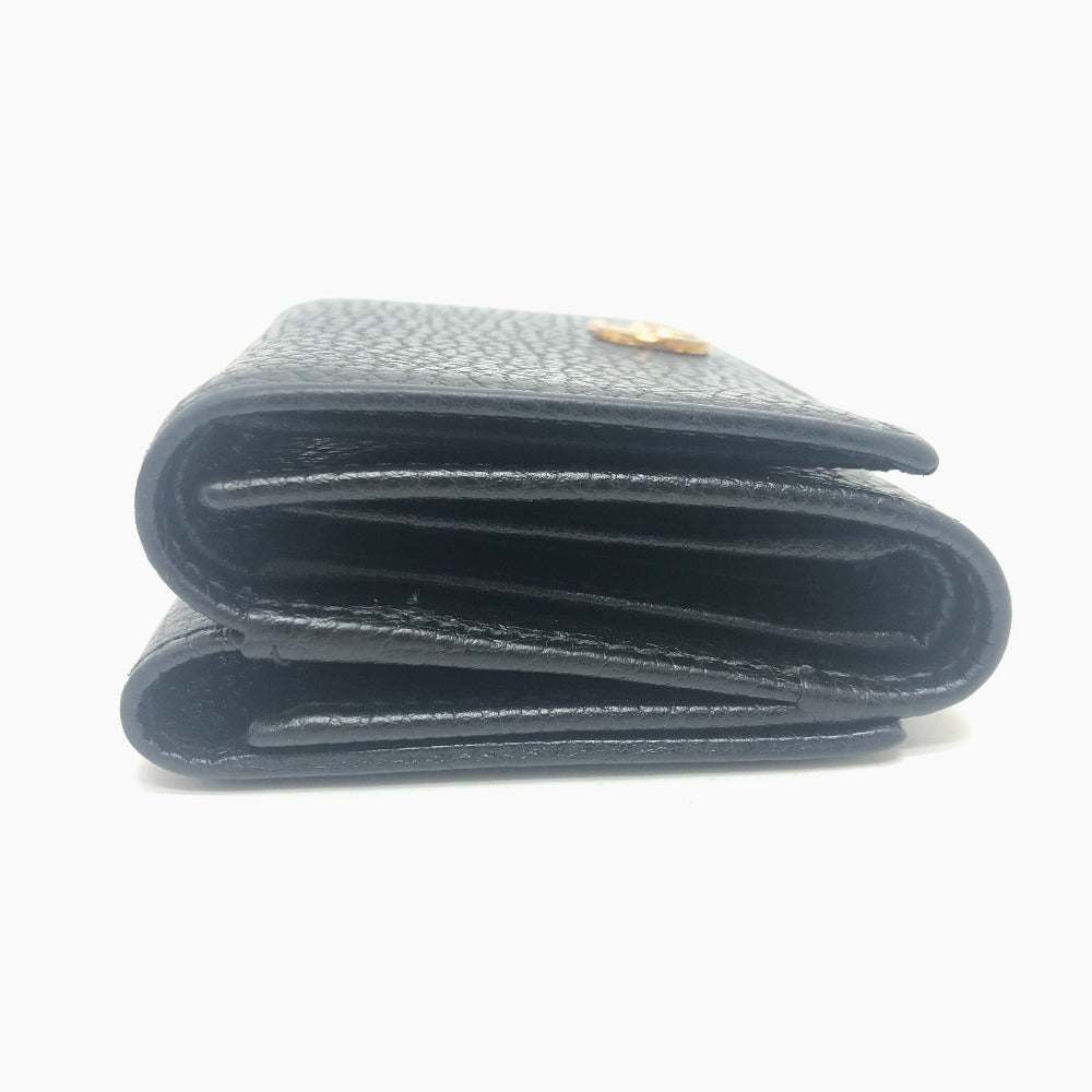 GUCCI 474746 GGマーモント コンパクトウォレット 小銭入れ 財布 ウォレット コンパクト財布 3つ折り財布 レザー レディース ブラック - brandshop-reference