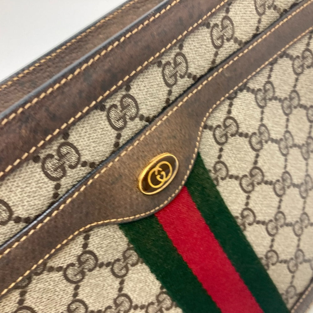GUCCI 010・378 シェリーライン オールドグッチ カバン 斜め掛け 肩掛け ショルダーバッグ キャンバス レディース ブラウン - brandshop-reference