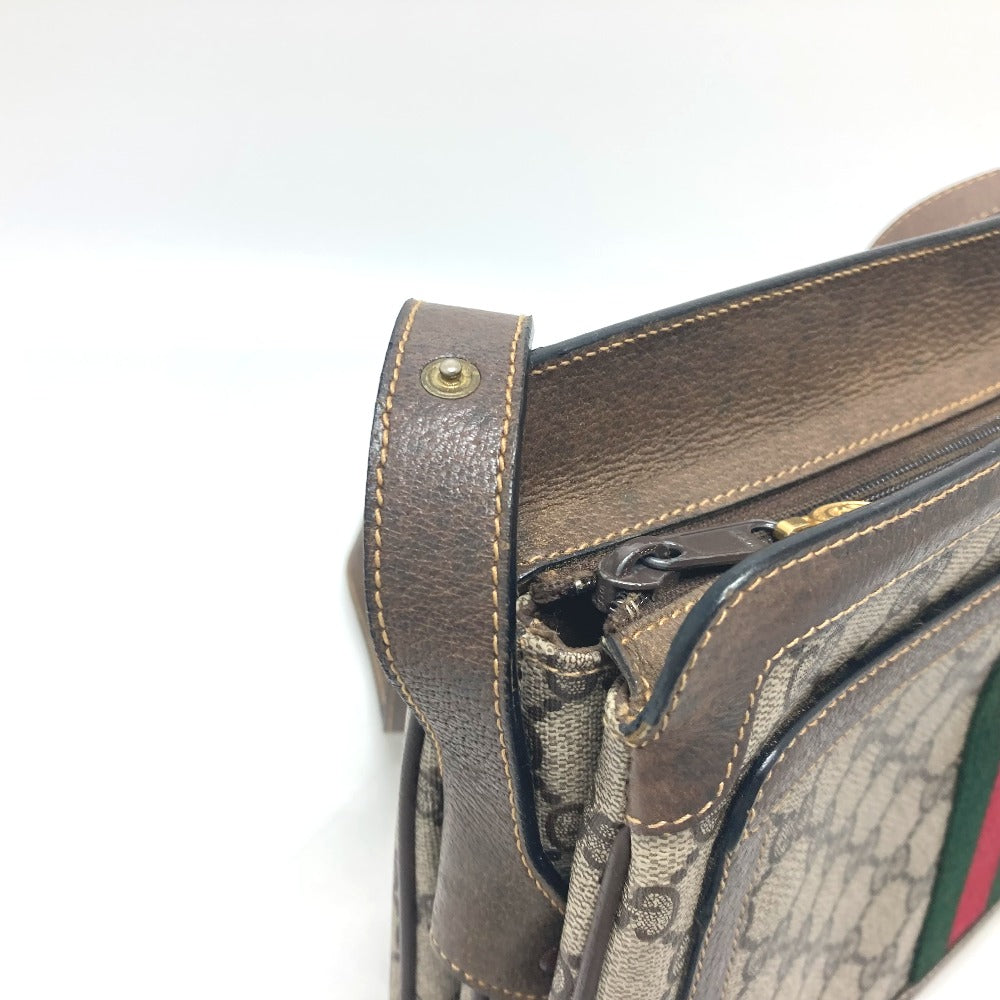 GUCCI 010・378 シェリーライン オールドグッチ カバン 斜め掛け 肩掛け ショルダーバッグ キャンバス レディース ブラウン - brandshop-reference