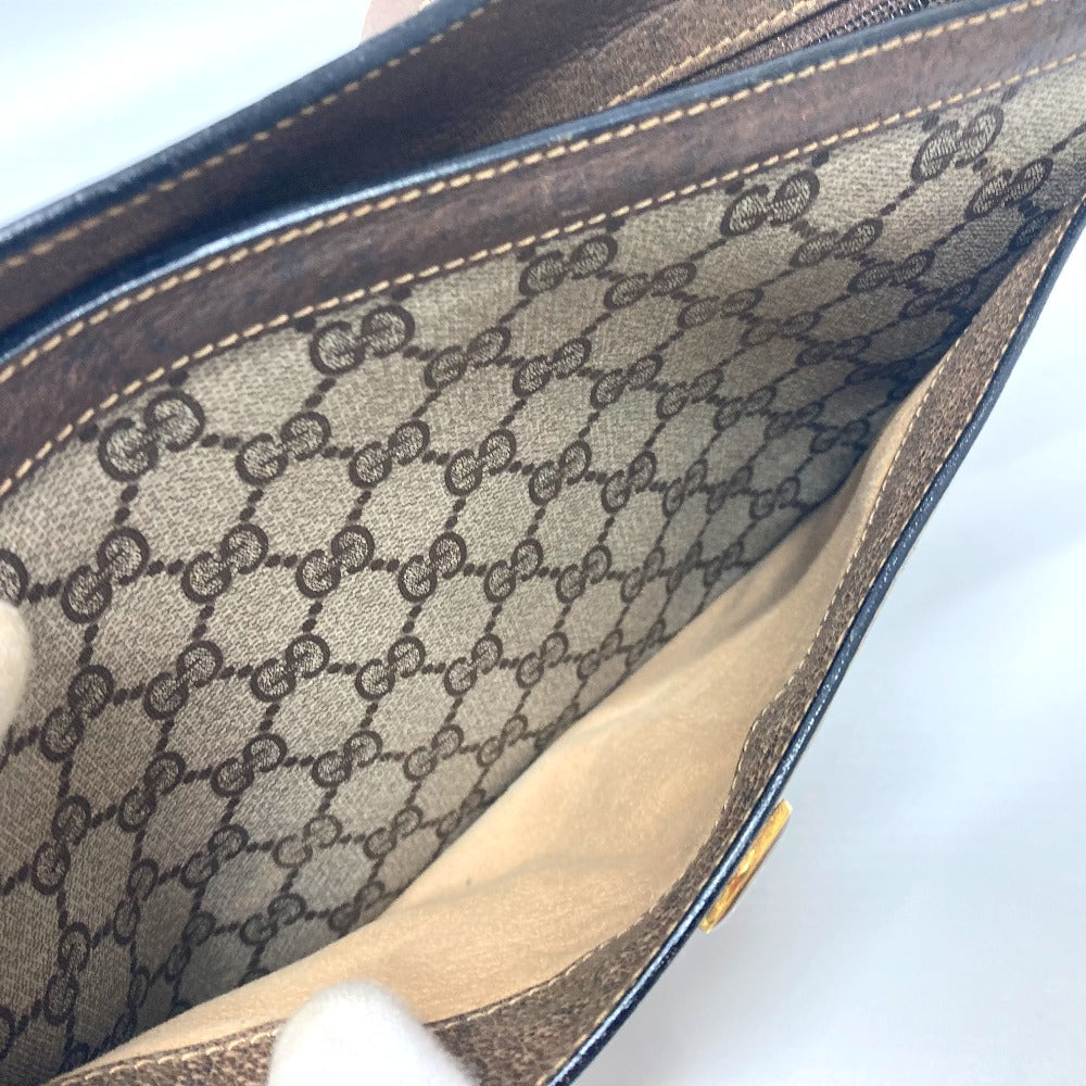 GUCCI 010・378 シェリーライン オールドグッチ カバン 斜め掛け 肩掛け ショルダーバッグ キャンバス レディース ブラウン - brandshop-reference