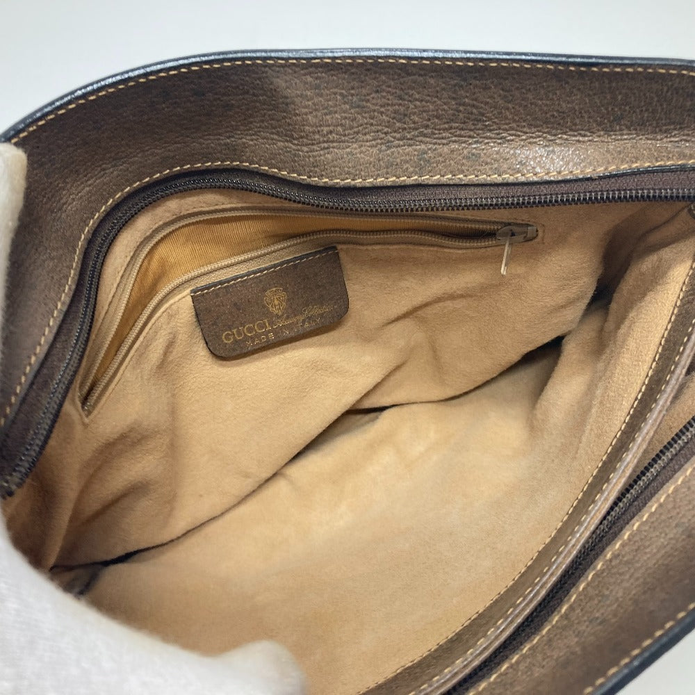 GUCCI 010・378 シェリーライン オールドグッチ カバン 斜め掛け 肩掛け ショルダーバッグ キャンバス レディース ブラウン - brandshop-reference