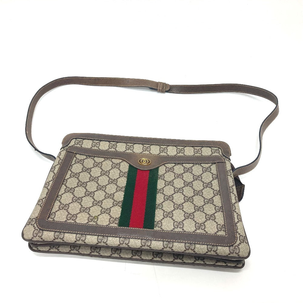 GUCCI 010・378 シェリーライン オールドグッチ カバン 斜め掛け 肩掛け ショルダーバッグ キャンバス レディース ブラウン - brandshop-reference