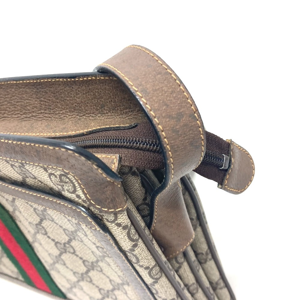 GUCCI 010・378 シェリーライン オールドグッチ カバン 斜め掛け 肩掛け ショルダーバッグ キャンバス レディース ブラウン - brandshop-reference