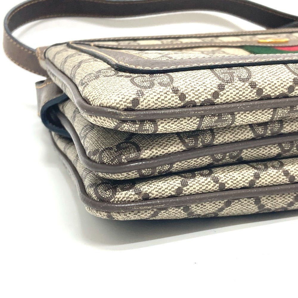 GUCCI 010・378 シェリーライン オールドグッチ カバン 斜め掛け 肩掛け ショルダーバッグ キャンバス レディース ブラウン - brandshop-reference