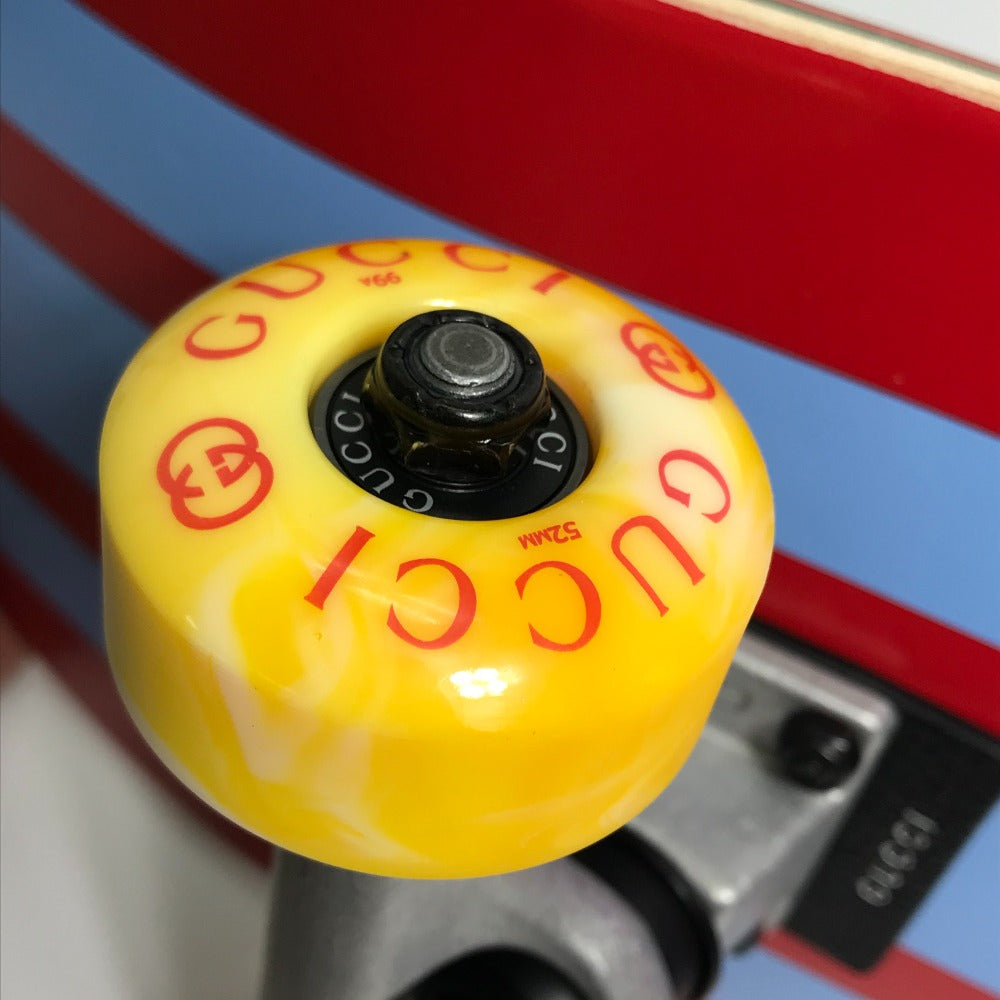 GUCCI Miyashita Park Exclusive, Limited Edition of 100, Men's Wooden Skateboard, Light Blue and Red