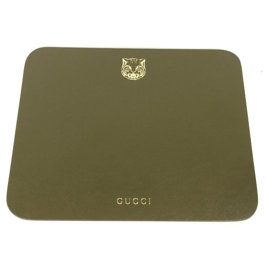 GUCCI PC パソコン インテリア タイガー マウスパッド 雑貨 レザー メンズ カーキ