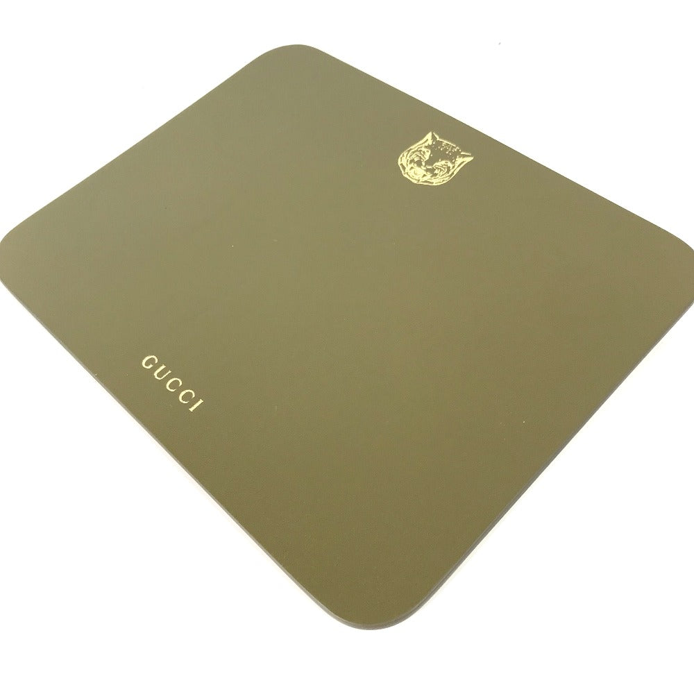 GUCCI PC Computer Interior Tiger Mouse Pad Leather Men's Khaki