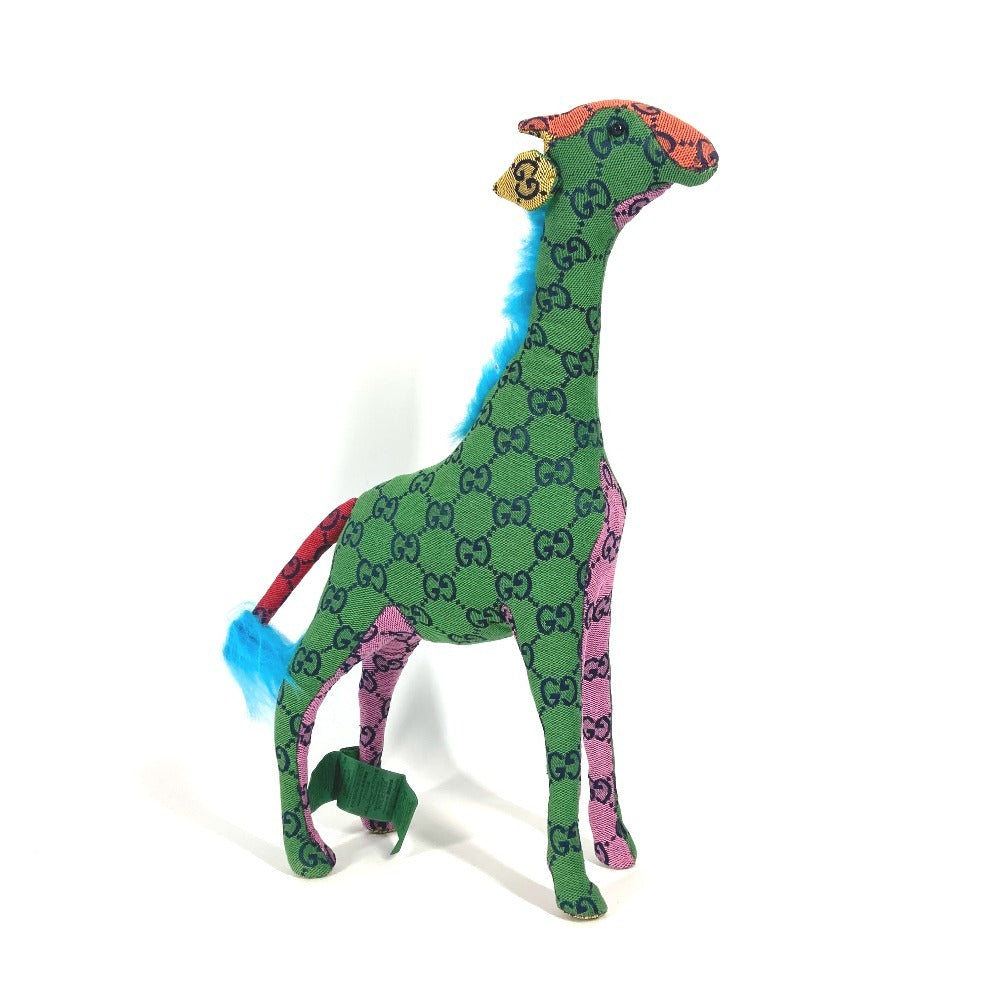 GUCCI 670233 GG デコラティブ キリン アニマル 人形 インテリア ぬいぐるみ GGキャンバス ユニセックス マルチカラー