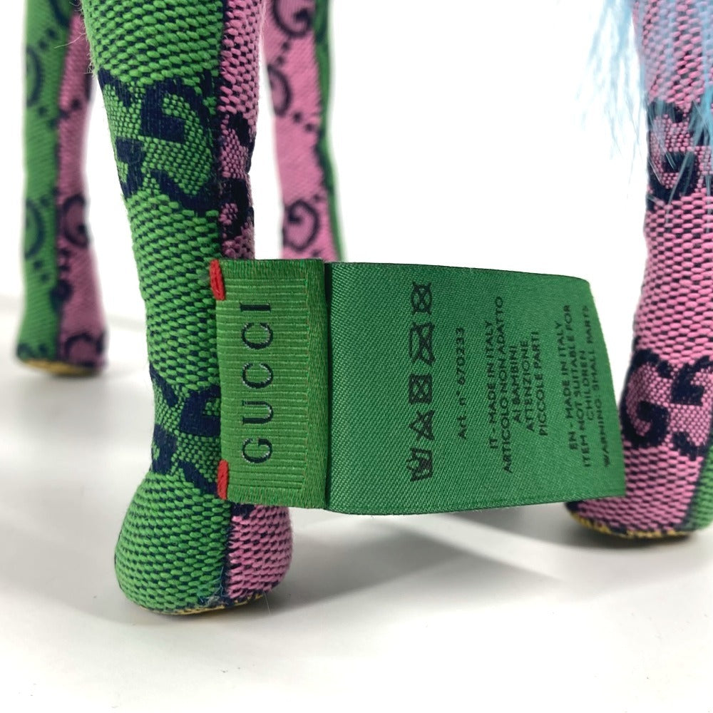 GUCCI 670233 GG デコラティブ キリン アニマル 人形 インテリア ぬいぐるみ GGキャンバス ユニセックス マルチカラー