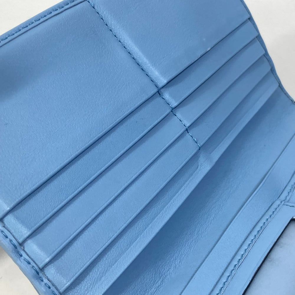 GUCCI 449364 Micro Guccissima Round Zip Long Wallet Leather Women's Light Blue