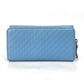 GUCCI 449364 Micro Guccissima Round Zip Long Wallet Leather Women's Light Blue