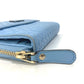 GUCCI 449364 Micro Guccissima Round Zip Long Wallet Leather Women's Light Blue