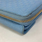 GUCCI 449364 Micro Guccissima Round Zip Long Wallet Leather Women's Light Blue