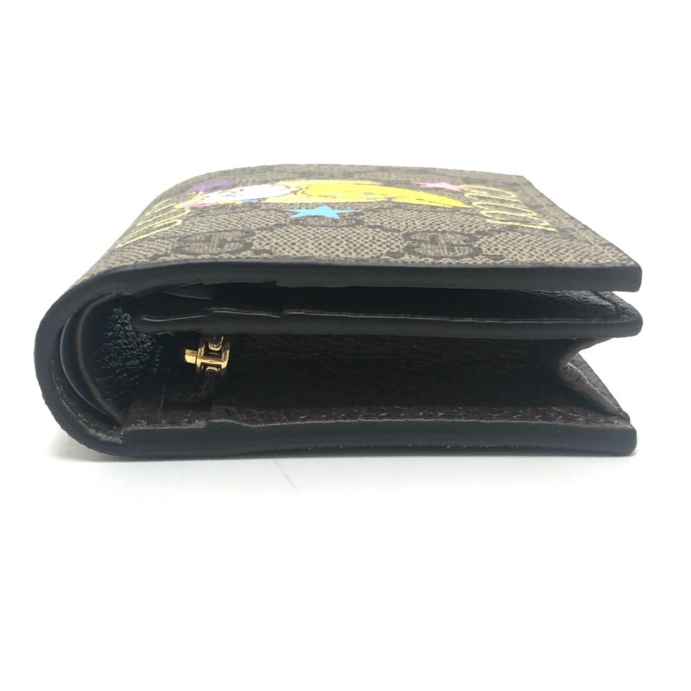 GUCCI 701009 Bananya collaboration Compact Wallet Small Items Folded wallet GG Supreme Canvas Brown Used
