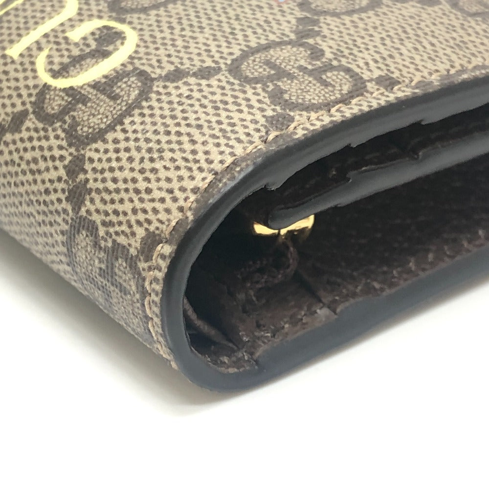 GUCCI 701009 Bananya collaboration Compact Wallet Small Items Folded wallet GG Supreme Canvas Brown Used