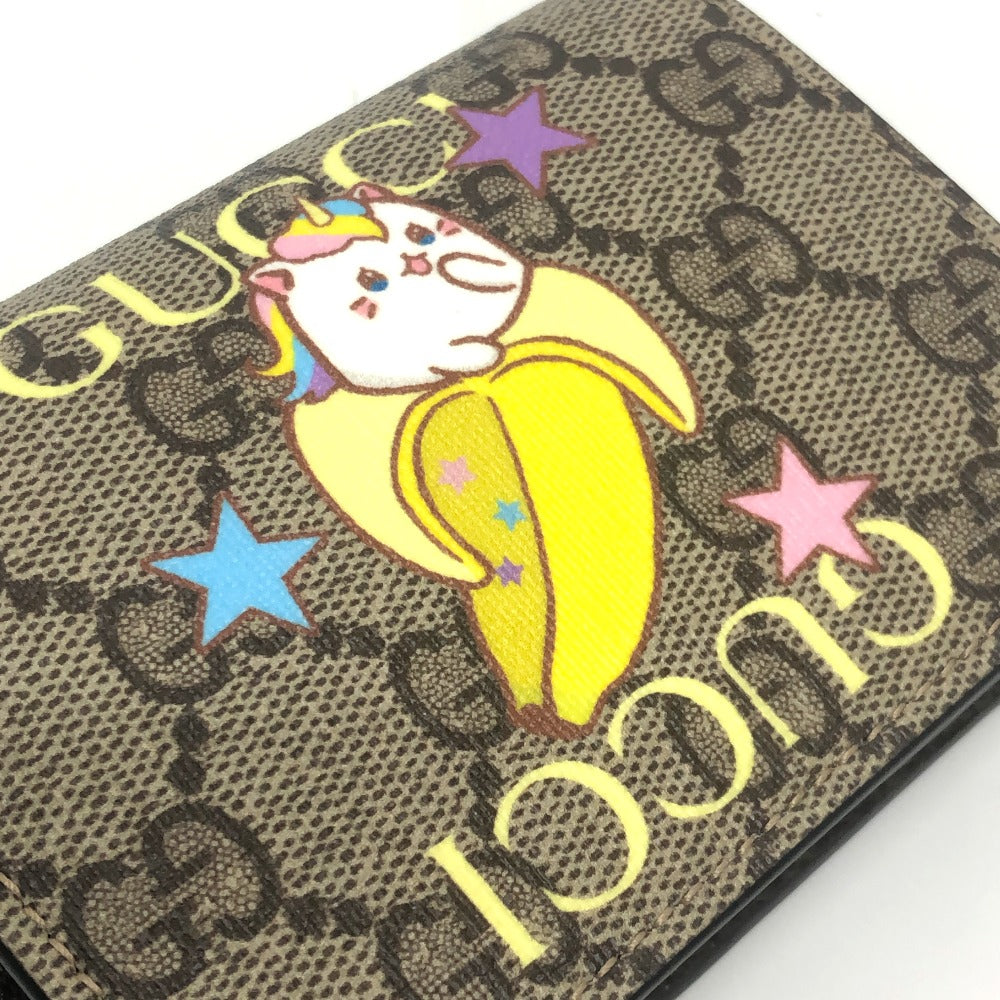GUCCI 701009 Bananya collaboration Compact Wallet Small Items Folded wallet GG Supreme Canvas Brown Used