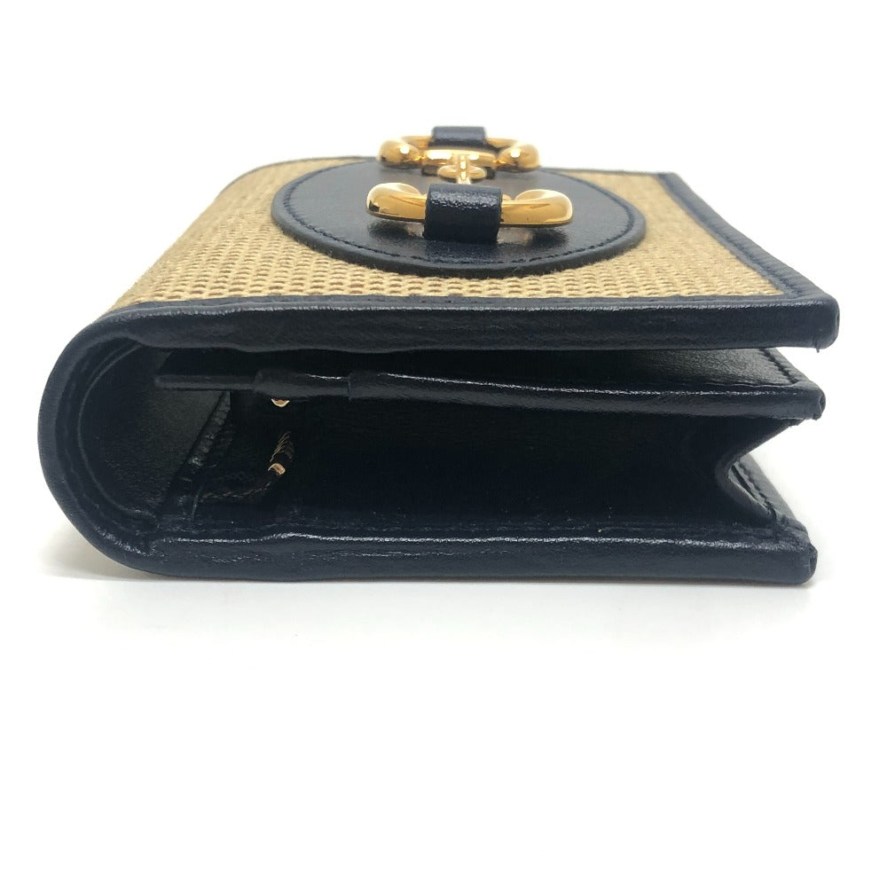 GUCCI 621887 Horsebit Compact Wallet Small Items Folded wallet Canvas/Leather BROWN Brown Used