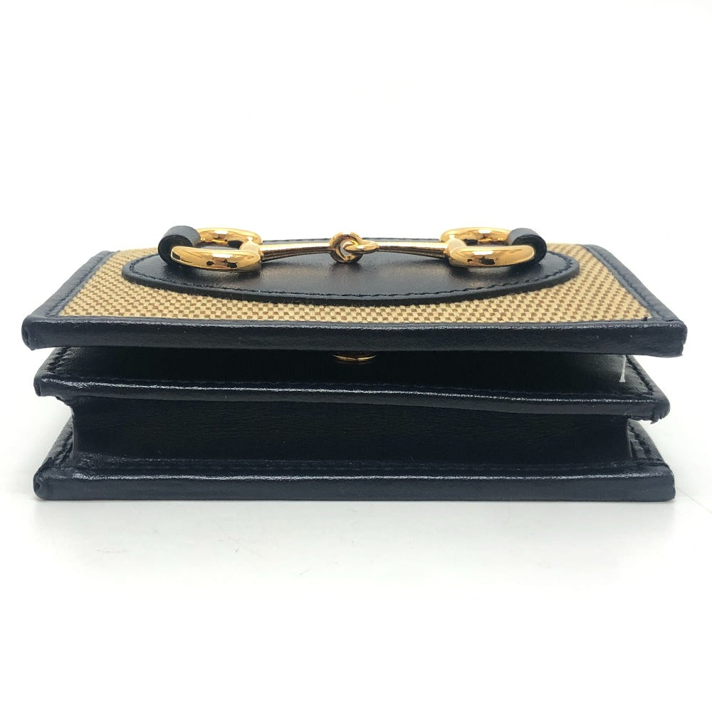 GUCCI 621887 Horsebit Compact Wallet Small Items Folded wallet Canvas/Leather BROWN Brown Used