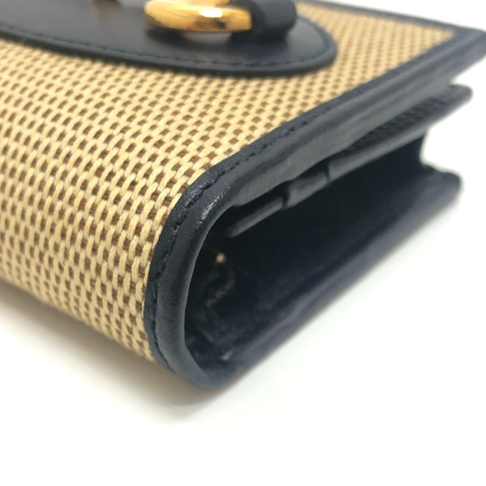 GUCCI 621887 Horsebit Compact Wallet Small Items Folded wallet Canvas/Leather BROWN Brown Used